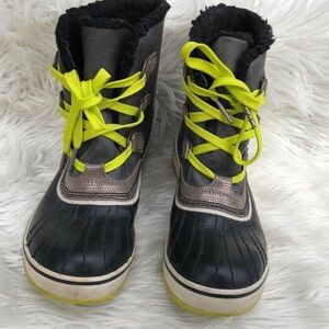 SOREL Caribou fleece-trimmed nubuck and rubber snow boots Size W 6.5